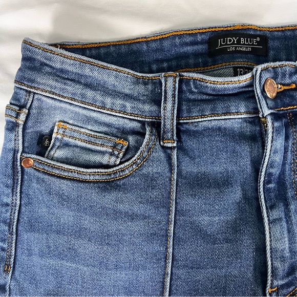 Judy Blue Straight Fit Jeans Women's 13/31W Center Seam Detail Blue - Picture 3 of 7